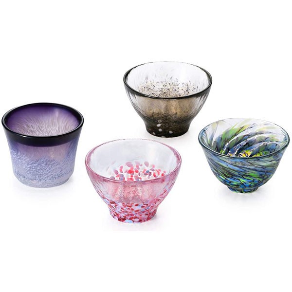 ADERIA Tsugaru Vidro Cup 4-Piece Gift Set Made In Japan